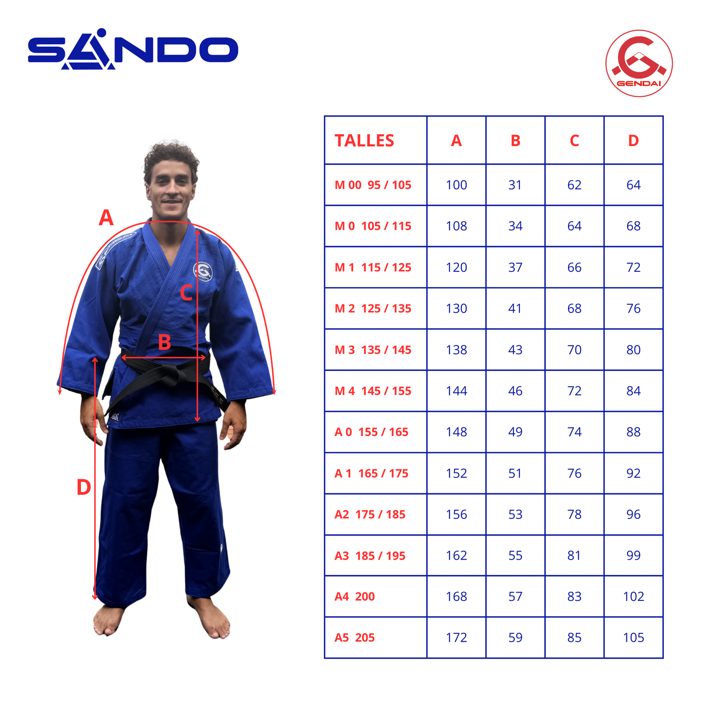 JUDOGI SANDO - GENDAI (Azul)
